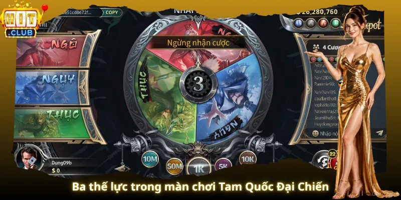 Ba thế lực trong màn chơi Tam Quốc Đại Chiến