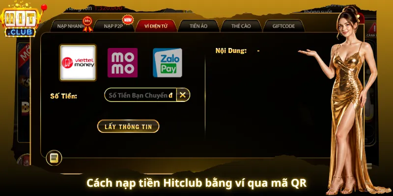 Cách nạp tiền Hitclub bằng ví qua mã QR
